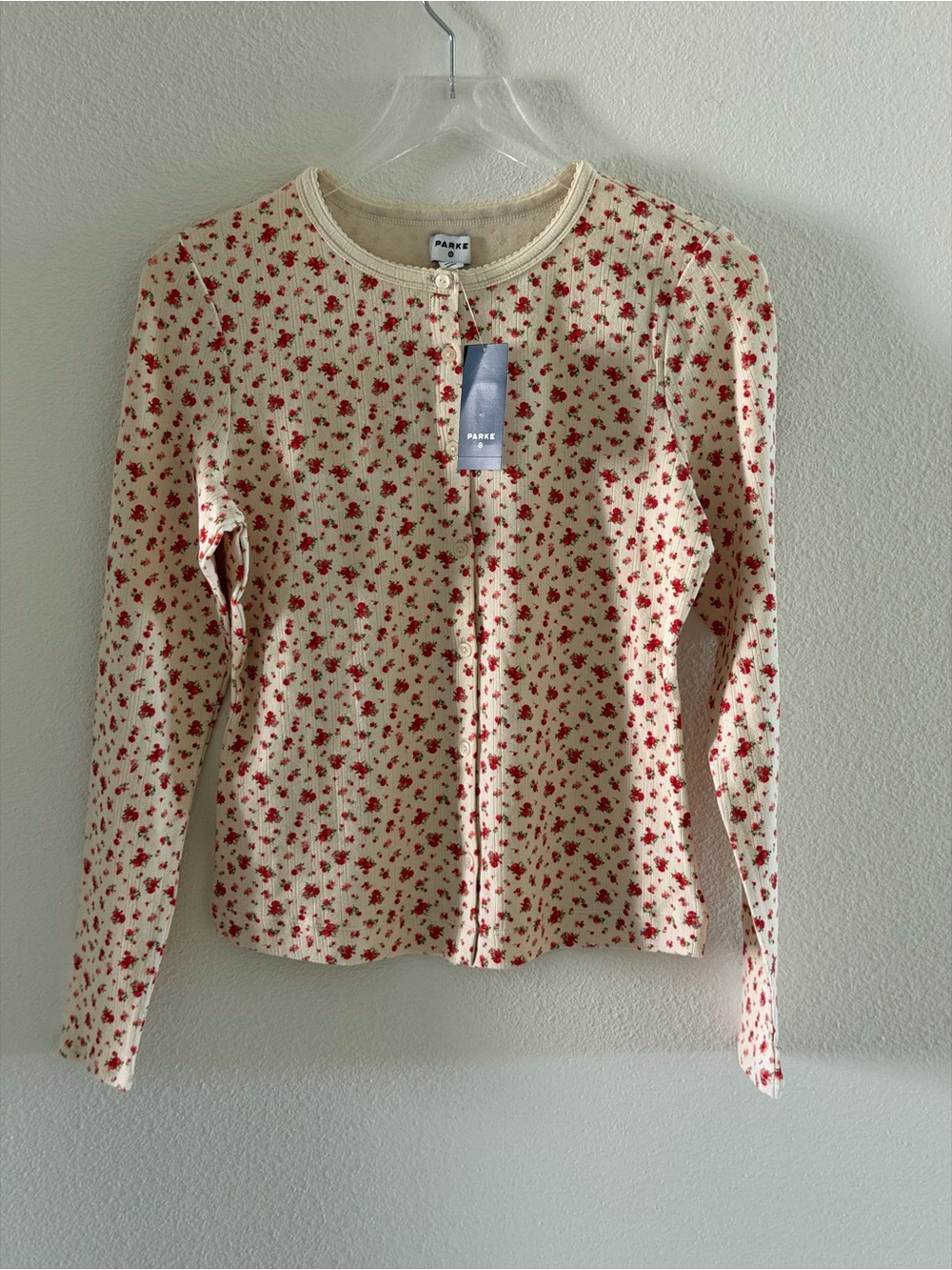PARKE x TARGET Cream Floral Pointelle Cardigan